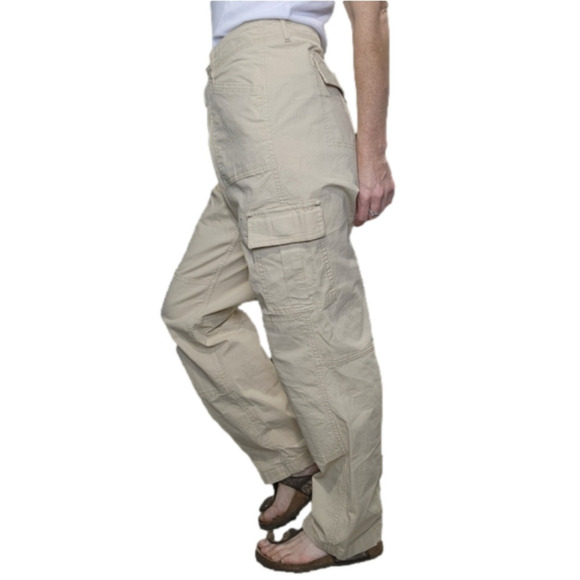 Cargo pants Tan color Pockets Cotton Spandex blend Size 14 L.L.BEAN - Picture 5 of 16